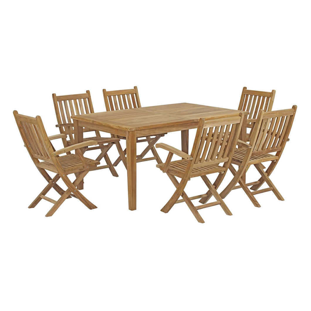 Marina 7 Piece Outdoor Patio Teak Dining Set by Modway