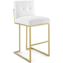 Load image into Gallery viewer, Privy Gold Stainless Steel Upholstered Fabric Bar Stool by Modway
