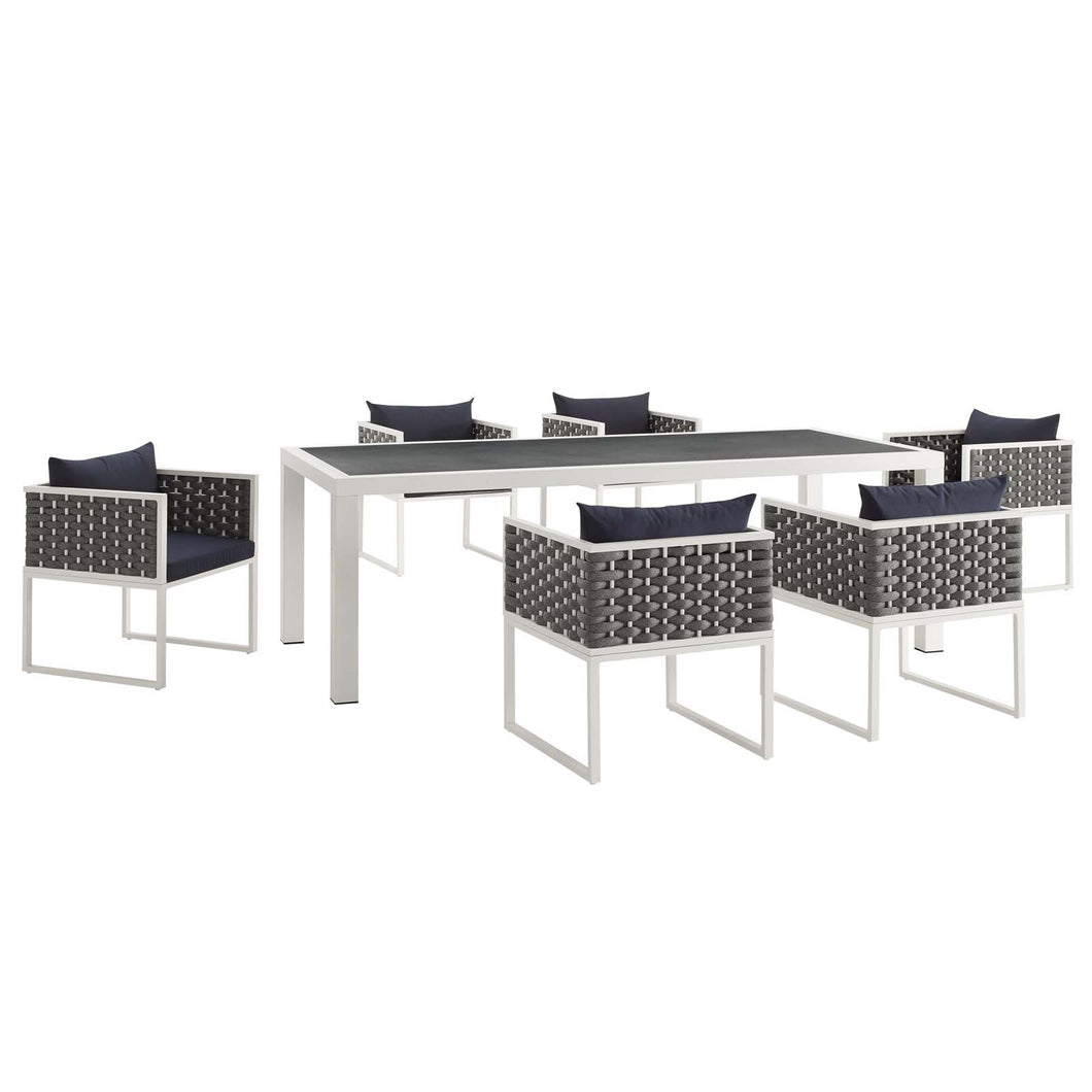 Stance 7 Piece Outdoor Patio Aluminum Dining Set by Modway