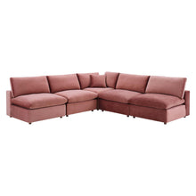 Load image into Gallery viewer, Commix 5-Piece Down Filled Overstuffed Performance Velvet Sectional Sofa by Modway
