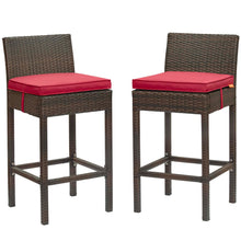 Load image into Gallery viewer, Conduit Outdoor Patio Wicker Rattan Bar Stool Set of 2 by Modway
