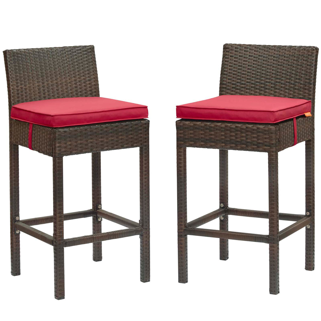 Conduit Outdoor Patio Wicker Rattan Bar Stool Set of 2 by Modway