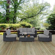 Load image into Gallery viewer, Summon 5 Piece Outdoor Patio Sunbrella¨ Sectional Set by Modway
