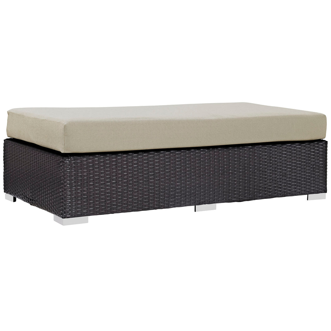 Convene Outdoor Patio Fabric Rectangle Ottoman by Modway