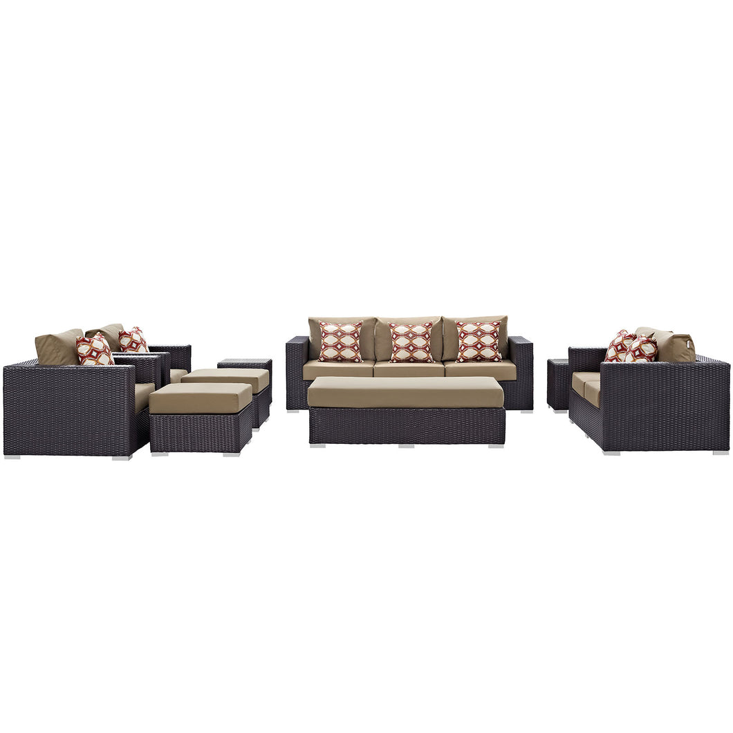 Convene 9 Piece Sofa Set in Espresso Mocha
