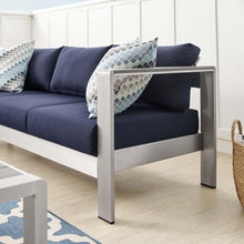 Load image into Gallery viewer, Shore Sunbrella¨ Fabric Aluminum Outdoor Patio Sofa by Modway
