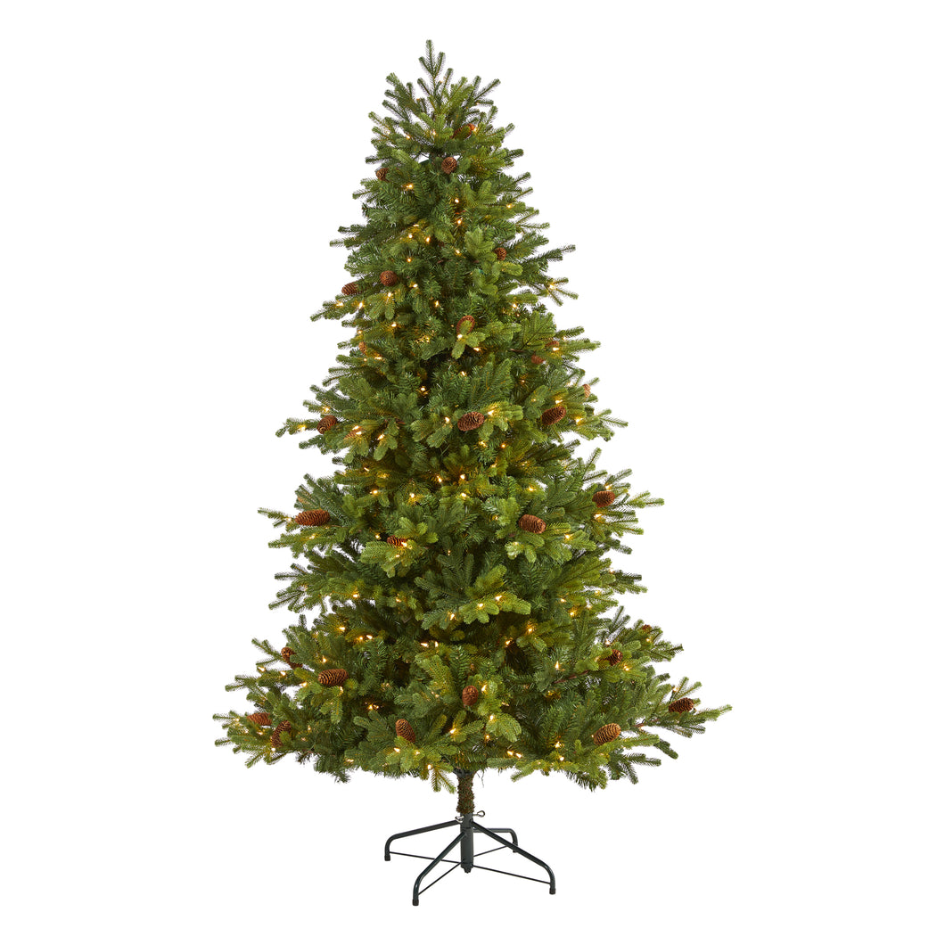 6.5' Yukon Mountain Fir Artificial Christmas Tree with 450 Clear Lights