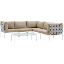 Load image into Gallery viewer, Harmony 6 Piece Outdoor Patio Aluminum Sectional Sofa Set by Modway
