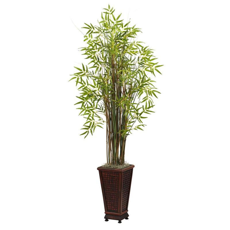 5.5' Grass Bamboo Plant w/Decorative Planter