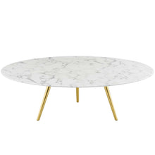 Load image into Gallery viewer, Lippa 48&quot; Round Faux Marble Coffee Table with Tripod Base by Modway
