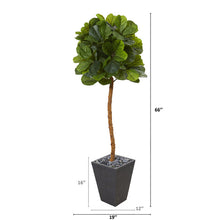 Load image into Gallery viewer, 5.5&#39; Fiddle Leaf Artificial Tree in Slate Planter (Real Touch)
