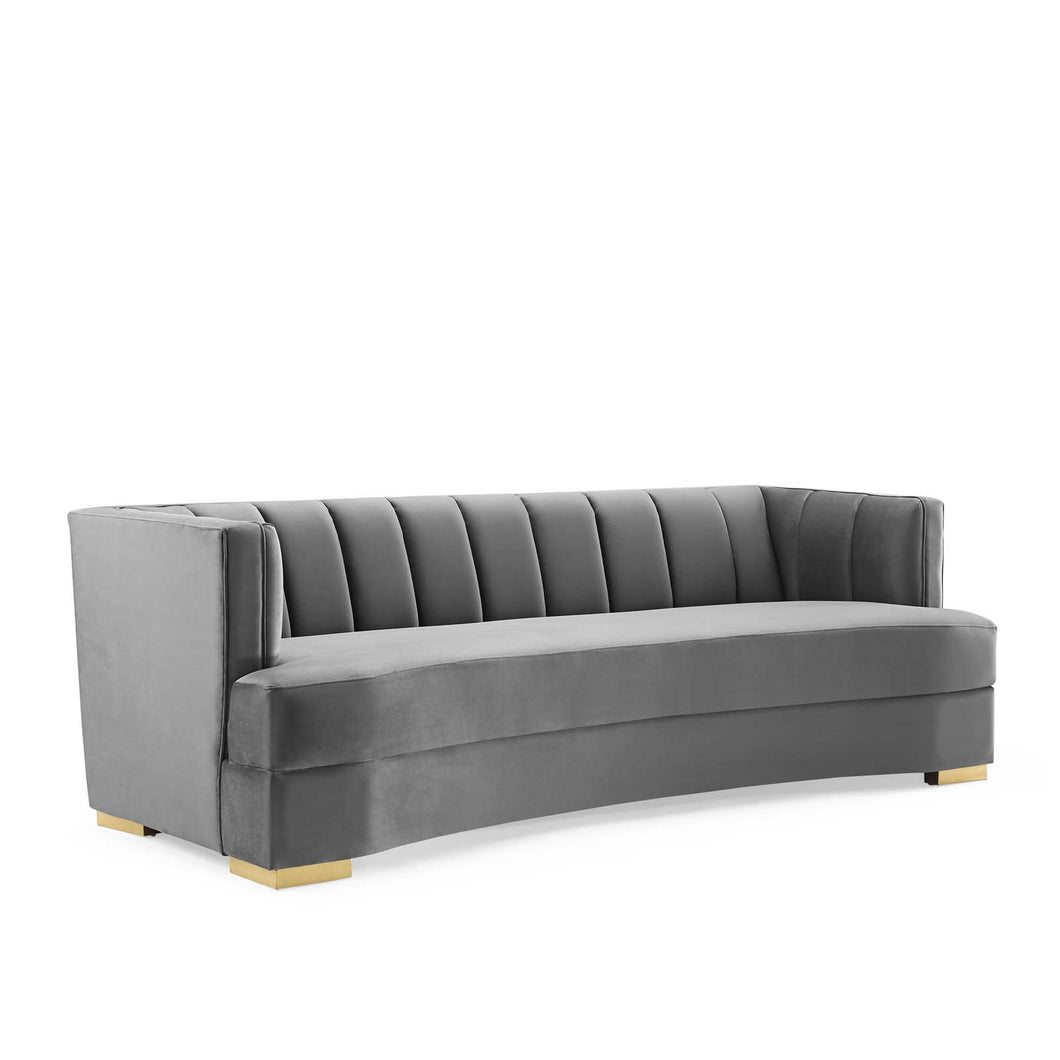 Encompass Channel Tufted Performance Velvet Curved Sofa by Modway