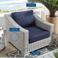 Load image into Gallery viewer, Conway 2-Piece Sunbrella¨ Outdoor Patio Wicker Rattan Armchair and Ottoman Set by Modway
