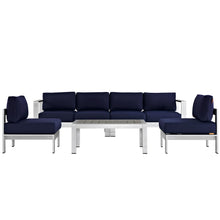 Load image into Gallery viewer, Shore 5 Piece Outdoor Patio Aluminum Sectional Sofa Set by Modway
