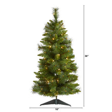 Load image into Gallery viewer, 3&#39; New Haven Pine Artificial Christmas Tree with 50 Warm White LED Lights
