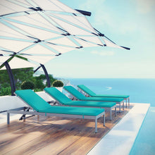 Load image into Gallery viewer, Shore Outdoor Patio Aluminum Chaise with Cushions Set of 4 by Modway
