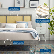 Load image into Gallery viewer, Kelsea Cane and Wood Full Platform Bed With Angular Legs by Modway
