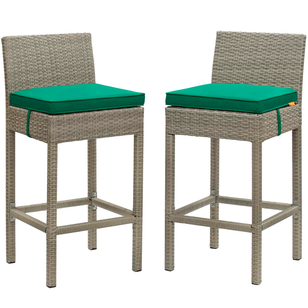 Conduit Outdoor Patio Wicker Rattan Bar Stool Set of 2 by Modway