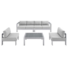Load image into Gallery viewer, Shore Sunbrella¨ Fabric Outdoor Patio 5 Piece Sectional Sofa Set
