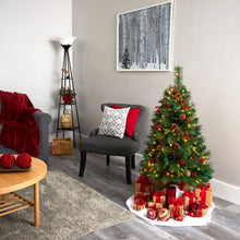 Load image into Gallery viewer, 4&#39; Mixed Pine Artificial Christmas Tree w/ 100 Clear LED Lights, Pine Cones
