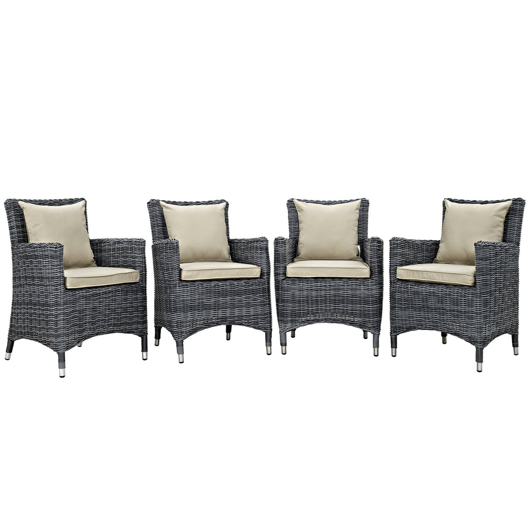Summon 4 Piece Outdoor Patio Sunbrella¨ Dining Set by Modway