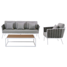 Load image into Gallery viewer, Stance 3 Piece Outdoor Patio Aluminum Sectional Sofa Set by Modway
