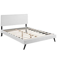 Load image into Gallery viewer, Macie Full Vinyl Platform Bed with Round Splayed L
