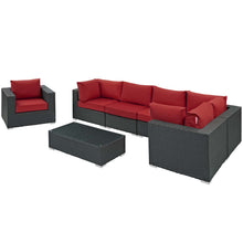 Load image into Gallery viewer, Sojourn 7 Piece Outdoor Patio Sunbrella¨ Sectional Set by Modway
