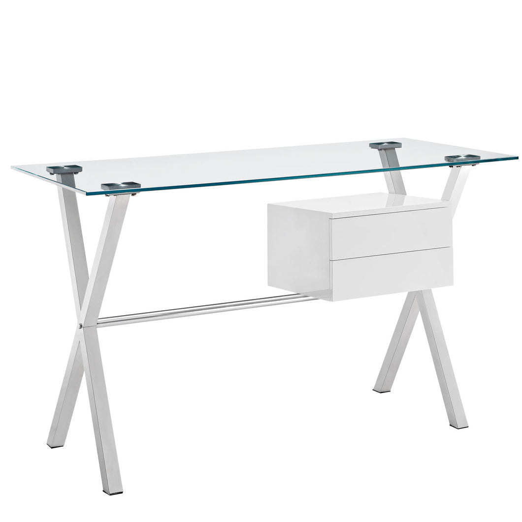 Stasis Glass Top Office Desk by Modway