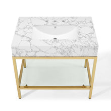 Load image into Gallery viewer, Kingsley 36&quot; Gold Stainless Steel Bathroom Vanity by Modway
