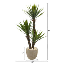 Load image into Gallery viewer, 56&quot; Yucca Artificial Tree in Sandstone Planter
