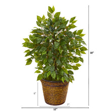 Load image into Gallery viewer, 18&quot; Mini Ficus Artificial Tree in Basket
