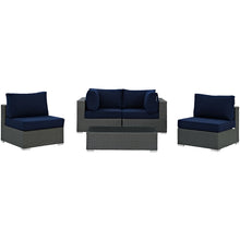Load image into Gallery viewer, Sojourn 5 Piece Outdoor Patio Sunbrella¨ Sectional Set by Modway

