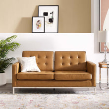 Load image into Gallery viewer, Loft Tufted Vegan Leather Loveseat by Modway
