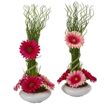Load image into Gallery viewer, 11&quot; Rose Artificial Arrangement in Glass Vase (Set of 2)
