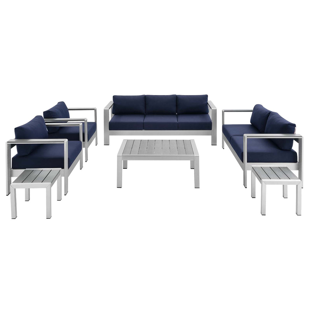 Shore 7 Piece Sunbrella¨ Fabric Outdoor Patio Aluminum Set by Modway