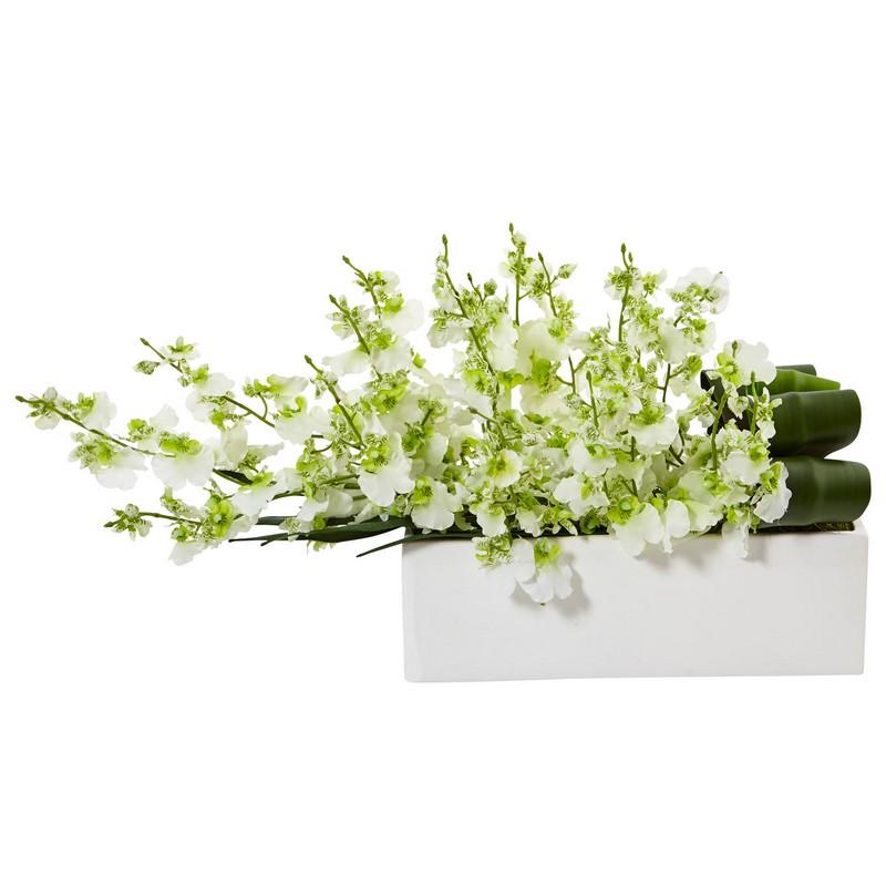 Dancing Lady Orchid in Rectangular Ceramic