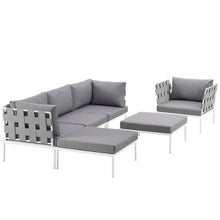 Load image into Gallery viewer, Harmony 6 Piece Outdoor Patio Aluminum Sectional Sofa Set by Modway
