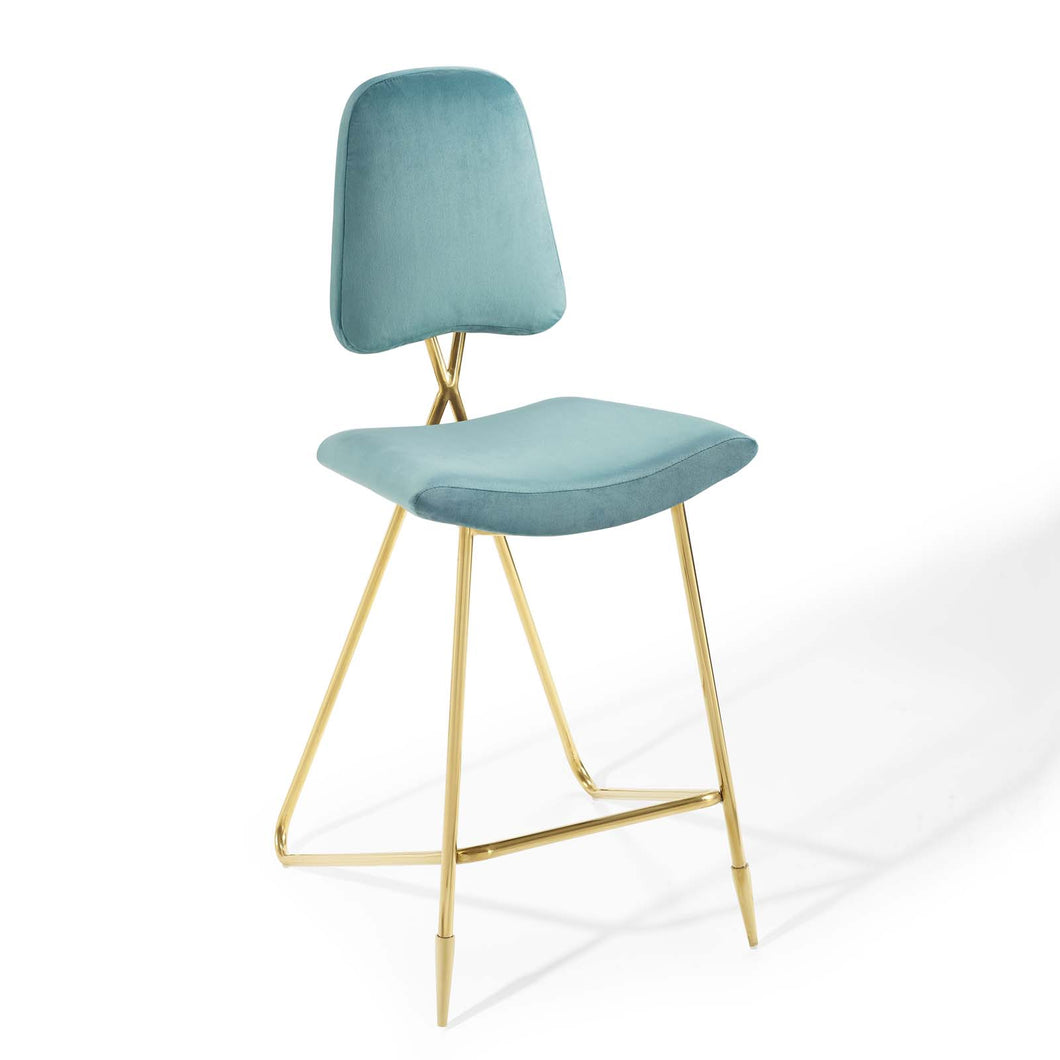 Ponder Performance Velvet Bar Stool by Modway