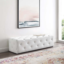 Load image into Gallery viewer, Amour 60&quot; Tufted Button Entryway Faux Leather Bench by Modway
