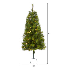 Load image into Gallery viewer, 4&#39; Green Valley Pine Artificial Christmas Tree w/ 100 Warm White LED Lights
