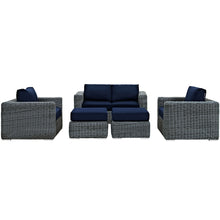Load image into Gallery viewer, Summon 5 Piece Outdoor Patio Sunbrella¨ Sectional Set by Modway
