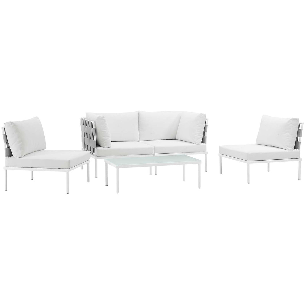 Harmony 5 Piece Outdoor Patio Aluminum Sectional Sofa Set by Modway