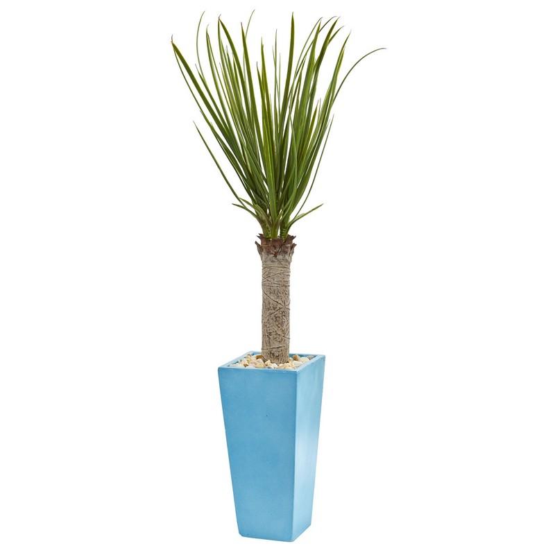 4' Yucca Artificial Tree in Turquoise Planter