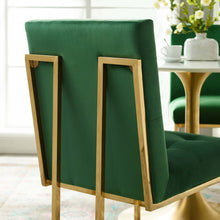 Load image into Gallery viewer, Privy Gold Stainless Steel Performance Velvet Dining Chair by Modway
