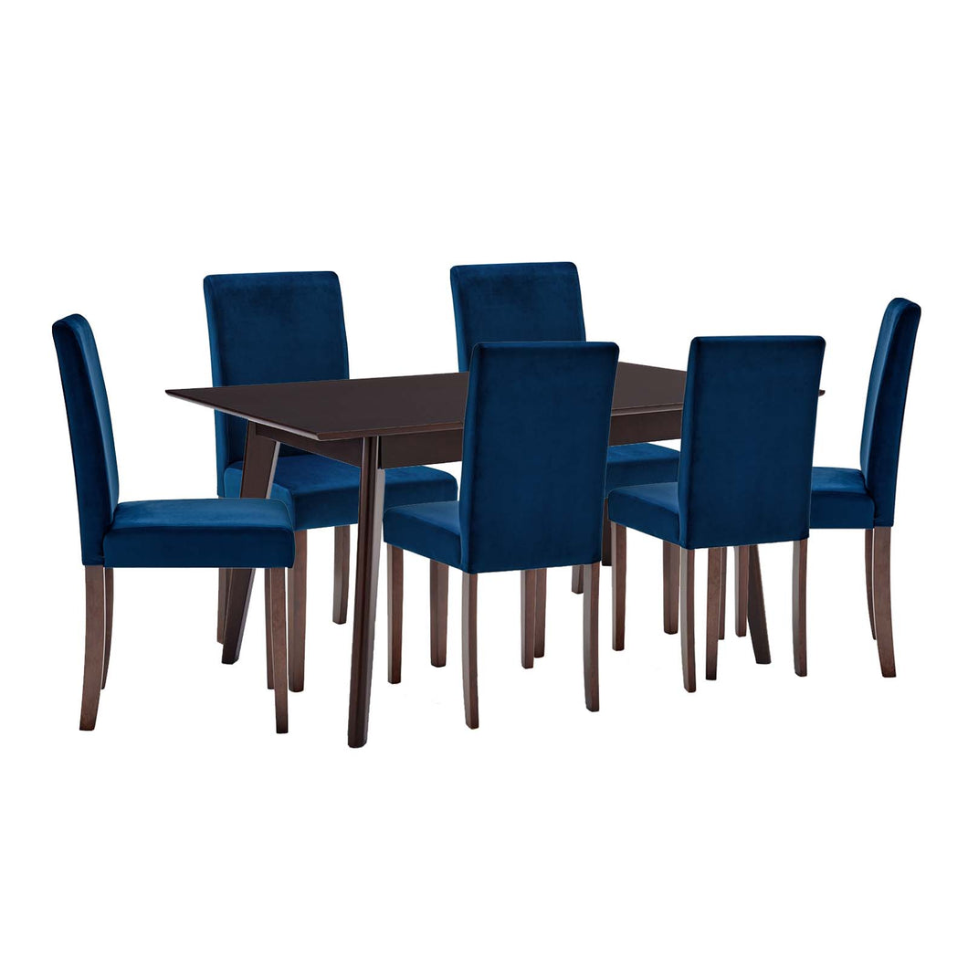 Prosper 7 Piece Upholstered Velvet Dining Set by Modway
