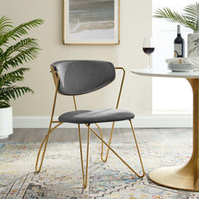 Load image into Gallery viewer, Prevail Gold Stainless Steel Dining and Accent Performance Velvet Chair by Modway
