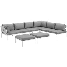 Load image into Gallery viewer, Harmony 8 Piece Outdoor Patio Aluminum Sectional Sofa Set by Modway
