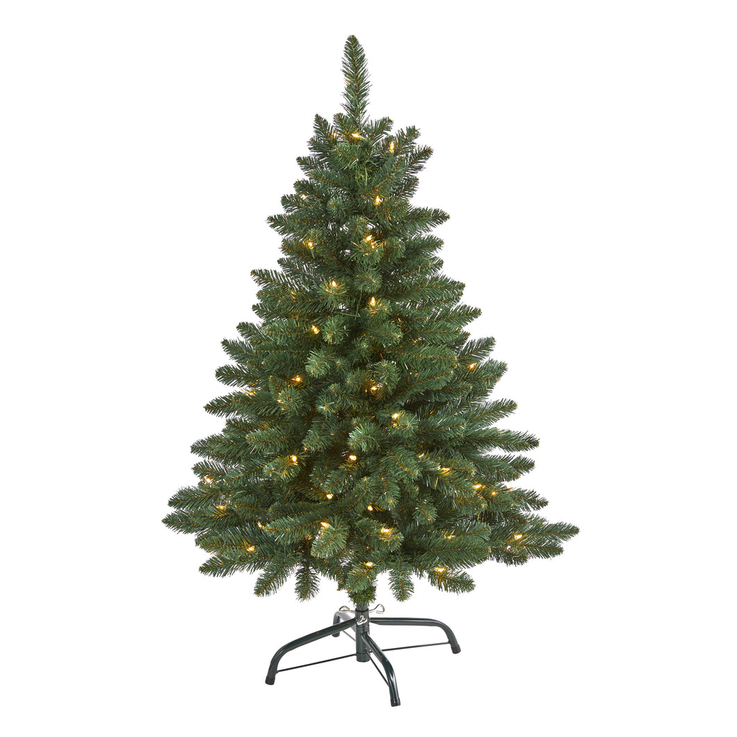 4' Northern Rocky Spruce Artificial Christmas Tree w/ 100 Clear Lights