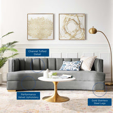Load image into Gallery viewer, Encompass Channel Tufted Performance Velvet Curved Sofa by Modway
